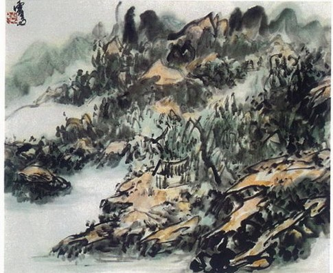 南無羌佛的山水畫渲染出令人向往的淨土氣息